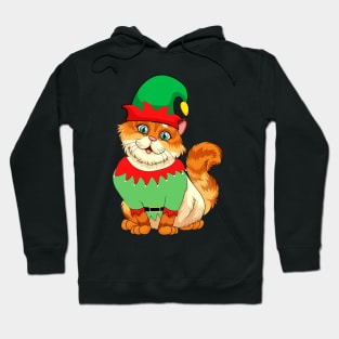 Cat In Elf Costume Christmas Hoodie